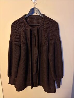 Women's Cozy Open-Front Knit Cardigan Sweater - Dark Brown